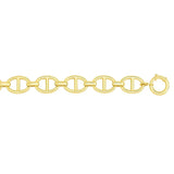 14k Yellow Gold High Polish Oval Mariner Link Necklace (13.8mm) thumbnail 4