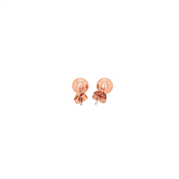 14k Rose Gold Classic Round Shape Stud Earrings (6mm)