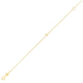 14K yellow gold mini initial T bracelet on fine cable-link chain