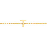 14K Yellow Gold Mini Initial T Bracelet thumbnail 3