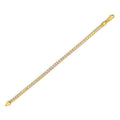 14K yellow gold Franco chain with round pave detailing, 4.00 mm width