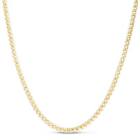 14k Yellow Gold Round Pave Franco Chain (4.00 mm)