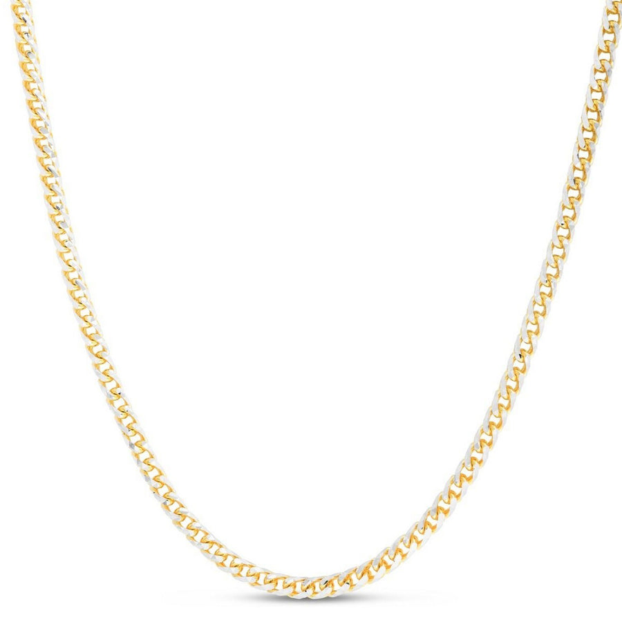 14k Yellow Gold Round Pave Franco Chain (4.00 mm)