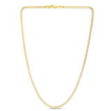 14k Yellow Gold Round Pave Franco Chain (4.00 mm) thumbnail 3
