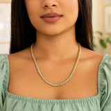 14k Yellow Gold Round Pave Franco Chain (4.00 mm) thumbnail 4