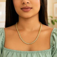 14k Yellow Gold Round Pave Franco Chain (4.00 mm)