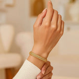 14k Yellow Gold High Polish Thick Braided Bracelet  (8.80 mm) thumbnail 3