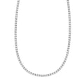 925 sterling silver tennis necklace with round cubic zirconia stones