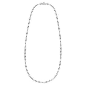 Sterling Silver Rhodium Plated CZ Tennis Necklace