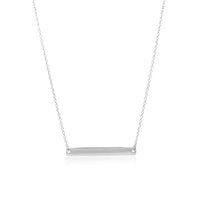 14k White Gold Smooth Flat Horizontal Bar Style Necklace