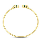 14k Yellow Gold Panther Bangle (3.00 mm) thumbnail 3