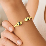 14k Yellow Gold Panther Bangle (3.00 mm) thumbnail 5