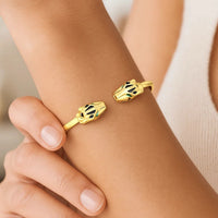 14k Yellow Gold Panther Bangle (3.00 mm)