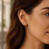 14K Yellow Gold Yours Truly Initial X Stud Earrings thumbnail 2