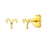 14K Yellow Gold Aries Stud Earrings thumbnail 1