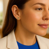 14K Yellow Gold Aries Stud Earrings thumbnail 2