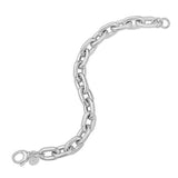 Sterling Silver Rhodium Plated Oval Link Bracelet thumbnail 2