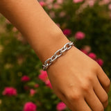 Sterling Silver Rhodium Plated Oval Link Bracelet thumbnail 6