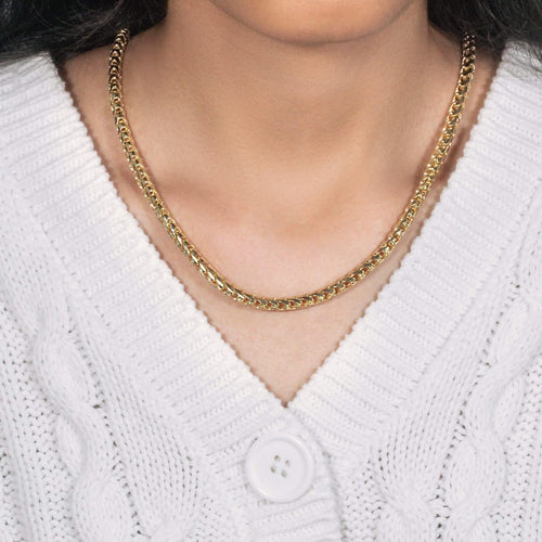 14k Yellow Solid Gold Diamond Cut Round Franco Chain (4.60 mm)