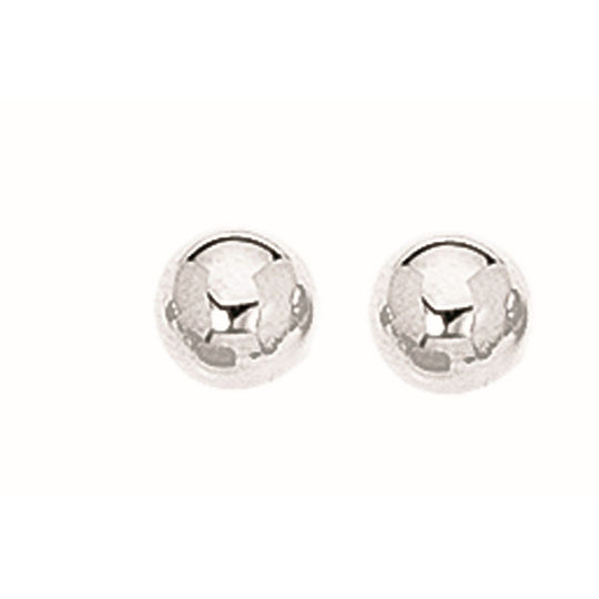 925 sterling silver ball stud earrings with smooth polished 7mm spheres