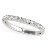 14K white gold ring with pave-set round diamond stones thumbnail 1