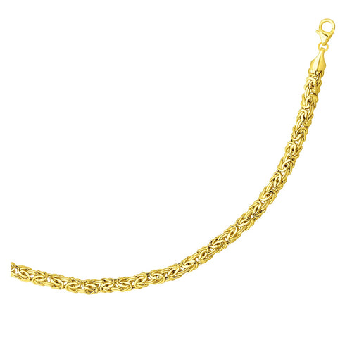 14k Yellow Gold Byzantine Link Shiny Bracelet (6.00 mm)