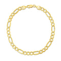 10K yellow gold Figaro chain bracelet, 5.60 mm width with lobster clasp