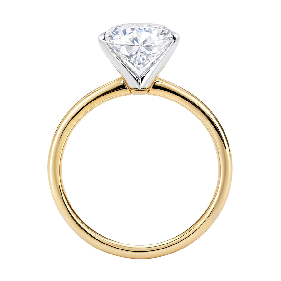2 Carat Oval Lab Grown IGI G/VS1 Diamond Solitaire Ring in 10K Yellow Gold