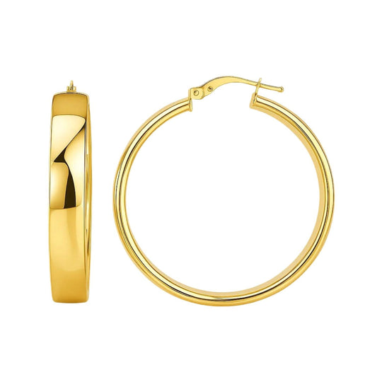 14K yellow gold wide 7mm band ring with smooth wedding band profile
