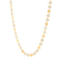 14K yellow gold necklace with heart mother-of-pearl gem mirror chain