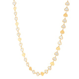 14K yellow gold necklace with heart mother-of-pearl gem mirror chain thumbnail 1