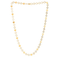 MOP Gem Heart Mirror Chain Necklace in 14K Yellow Gold