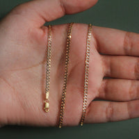 14k Two Tone Gold Pave Curb Chain (2.60 mm)