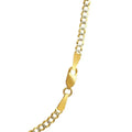 14K two-tone gold Cuban curb chain in pave pattern at 2.60 mm