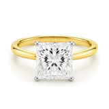 5 Carat Princess Lab Grown IGI G/VS1 Diamond Solitaire Ring in 14K Yellow Gold thumbnail 3