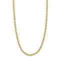 14K two-tone gold beaded chain necklace in yellow and white gold
