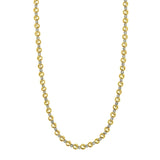 14K two-tone gold beaded chain necklace in yellow and white gold thumbnail 1