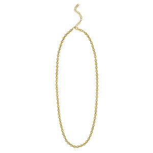 Two Tone Beaded Chain Necklace in 14K Gold