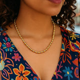 Two Tone Beaded Chain Necklace in 14K Gold thumbnail 3