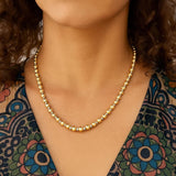 Two Tone Beaded Chain Necklace in 14K Gold thumbnail 4