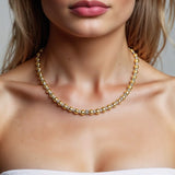 Two Tone Beaded Chain Necklace in 14K Gold thumbnail 5
