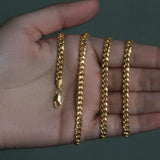 10k Yellow Gold Miami Cuban Semi Solid Chain (4.50 mm) thumbnail 7
