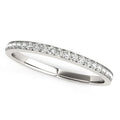 14K white gold ring with round diamond stones in prong settings
