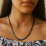 Sterling Silver Gunmetal Finish Franco Link Chain (4.60 mm) thumbnail 6