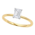 10K yellow gold solitaire ring with 1 carat lab grown diamond