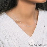 18k White Gold Diamond Cut Cable Link Chain (0.80 mm)