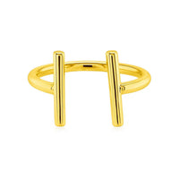 14k Yellow Gold Open Ring with Bars