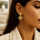 14K Yellow Gold High Polish Flower Cutout Earrings thumbnail 2