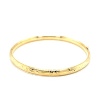 10k Yellow Gold Botanical Pattern Florentine Bangle (5.00 mm)