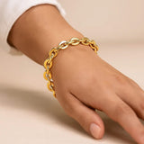 14K Yellow Gold Mirror Rolo Link Chain Bracelet (7.30 mm) thumbnail 4